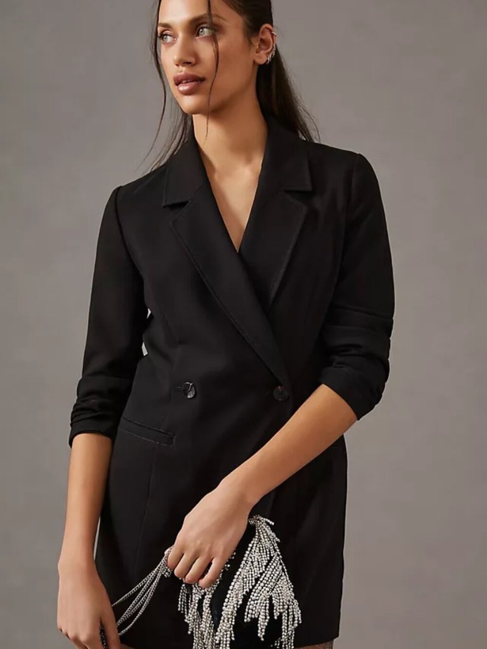By Anthropologie Blazer Romper - Black - US Size 10 - Picture 4 of 10